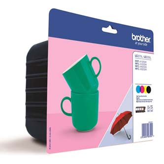 Obrazek Brother LC227XL LC227XLVALBP originální inkoustová kazeta, barva náplně azurová/purpurová/žlutá/černá, výtěžnost cartridge 1200 stran