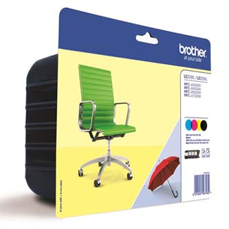 Obrazek Brother LC229XL LC229XLVALBP originální inkoustová kazeta, barva náplně azurová/purpurová/žlutá/černá, výtěžnost cartridge 2400 stran