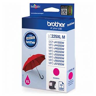 Obrazek Brother LC 225 XL LC225XLM originální inkoustová kazeta, barva náplně purpurová, výtěžnost cartridge 1200 stran
