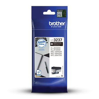 Obrazek Brother LC-3237 LC3237BK originální inkoustová kazeta, barva náplně černá, výtěžnost cartridge 3000 stran