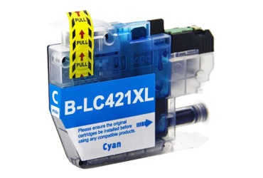 Obrazek Brother LC-421 XL LC421XLC kompatibilní inkoustová kazeta, barva náplně azurová, výtěžnost cartridge 600 stran