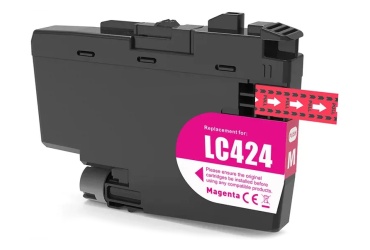 Obrazek Brother LC-424 LC424M kompatibilní inkoustová kazeta, barva náplně purpurová, výtěžnost cartridge 750 stran
