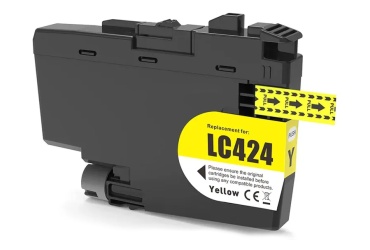 Obrazek Brother LC-424 LC424Y kompatibilní inkoustová kazeta, barva náplně žlutá, výtěžnost cartridge 750 stran