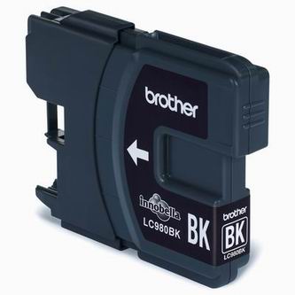 Obrazek Brother LC980 LC980BK originální inkoustová kazeta, barva náplně černá, výtěžnost cartridge 300 stran