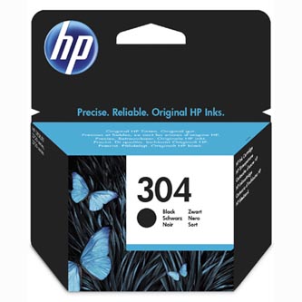 HP 304 N9K06AE originální inkoustová kazeta, barva náplně černá, výtěžnost cartridge 120 stran