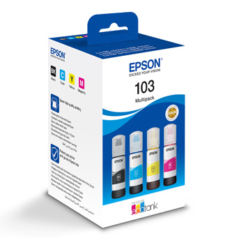 Obrazek Epson 103 C13T00S64A originální ink bottle, barva náplně azurová/purpurová/žlutá/černá