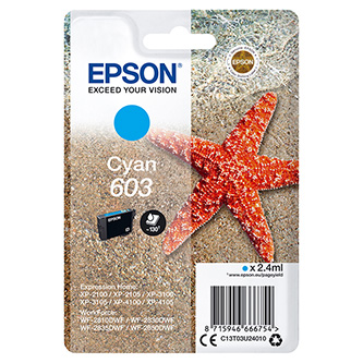 Obrazek Epson 603 C13T03U24010 originální inkoustová kazeta, barva náplně azurová