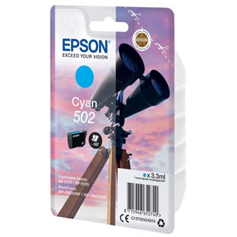 Obrazek Epson 502 C13T02V24010 originální inkoustová kazeta, barva náplně azurová, výtěžnost cartridge 165 stran