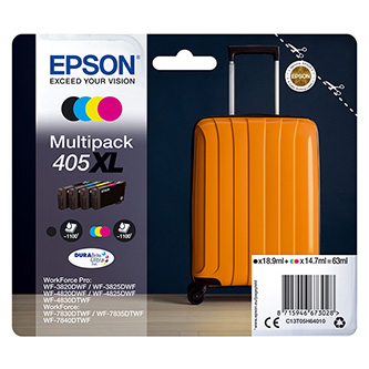 Obrazek Epson 405XL C13T05H64010 originální inkoustová kazeta, barva náplně azurová/purpurová/žlutá/černá
