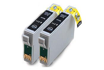 Obrazek Epson T0711H kompatibilní inkoustová kazeta, barva náplně dvojbalení černá
