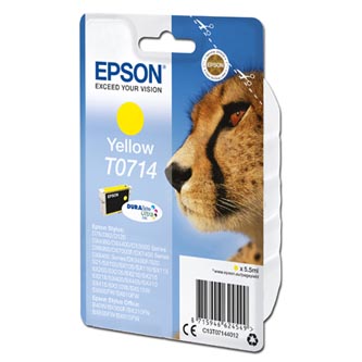 Obrazek Epson T0714 C13T07144012 originální inkoustová kazeta, barva náplně žlutá, výtěžnost cartridge 405 stran