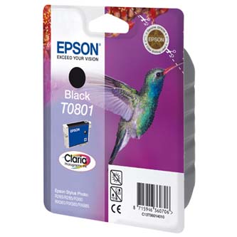 Obrazek Epson T0801 C13T08014011 originální inkoustová kazeta, barva náplně černá