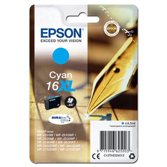 Obrazek Epson 16XL C13T16324012 originální inkoustová kazeta, barva náplně azurová