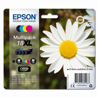 Obrazek Epson 18XL C13T18164022 originální inkoustová kazeta, barva náplně azurová/purpurová/žlutá/černá