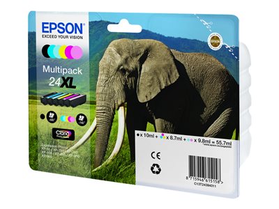 Obrazek Epson 24XL C13T24384011 originální inkoustová kazeta, barva náplně azurová/purpurová/žlutá/černá/světle azurová/světle purpurová