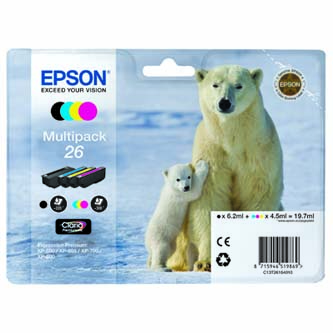 Obrazek Epson 26 C13T26164010 originální inkoustová kazeta, barva náplně azurová/purpurová/žlutá/černá