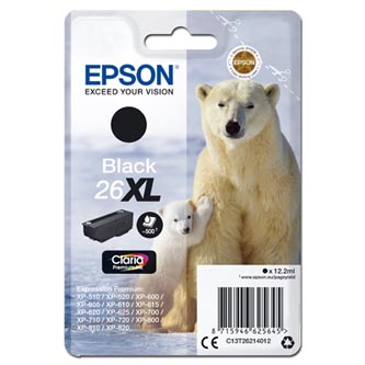 Obrazek Epson 26XL C13T26214012 originální inkoustová kazeta, barva náplně černá