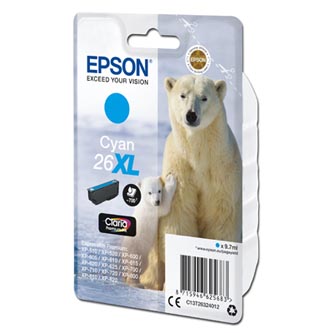 Obrazek Epson 26XL C13T26324012 originální inkoustová kazeta, barva náplně azurová