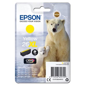 Obrazek Epson 26XL C13T26344012 originální inkoustová kazeta, barva náplně žlutá