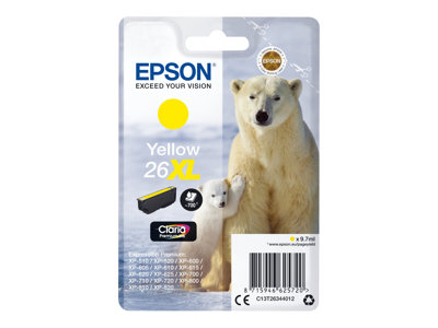 Obrazek Epson 26XL C13T26344022 originální inkoustová kazeta, barva náplně žlutá