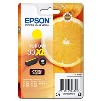 Obrazek Epson 33XL C13T33644012 originální inkoustová kazeta, barva náplně žlutá