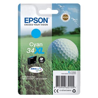Obrazek Epson 34XL C13T34724010 originální inkoustová kazeta, barva náplně azurová