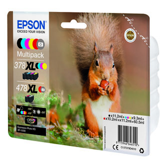 Obrazek Epson 378 XL C13T379D4010 originální inkoustová kazeta, barva náplně azurová/purpurová/žlutá/černá/červená/šedá
