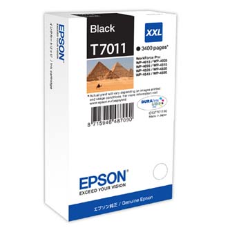 Obrazek Epson T701 C13T70114010 originální inkoustová kazeta, barva náplně černá, výtěžnost cartridge 3400 stran