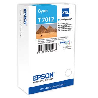 Obrazek Epson T701 C13T70124010 originální inkoustová kazeta, barva náplně azurová, výtěžnost cartridge 3400 stran