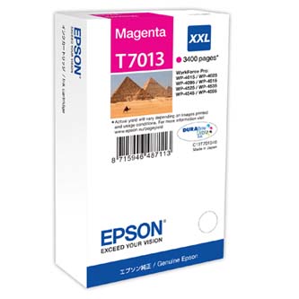 Obrazek Epson T701 C13T70134010 originální inkoustová kazeta, barva náplně purpurová, výtěžnost cartridge 3400 stran