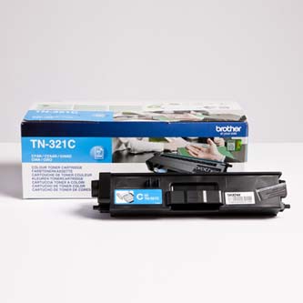 Brother TN-321 TN321C originální tonerová kazeta, barva náplně azurová, výtěžnost cartridge 1500 stran