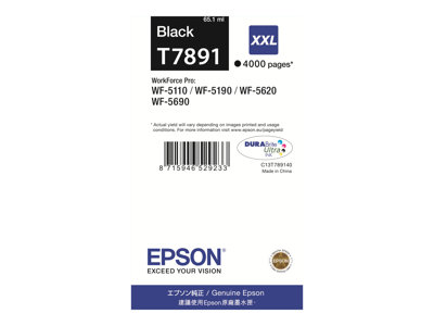 Obrazek Epson 789 C13T789140 originální inkoustová kazeta, barva náplně černá, výtěžnost cartridge 4000 stran