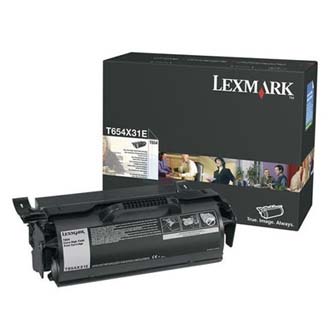 Obrazek Lexmark T654X31E originální tonerová kazeta, barva náplně černá, výtěžnost cartridge 36000 stran