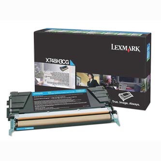 Obrazek Lexmark X748H3CG originální tonerová kazeta, barva náplně azurová, výtěžnost cartridge 10000 stran