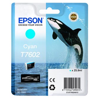 Obrazek Epson T760 C13T76024010 originální inkoustová kazeta, barva náplně azurová