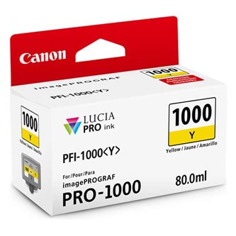 Obrazek Canon PFI-1000 0549C001 originální inkoustová kazeta, barva náplně žlutá, výtěžnost cartridge 3365 stran