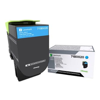 Obrazek Lexmark 71B0020 originální tonerová kazeta, barva náplně azurová, výtěžnost cartridge 2300 stran