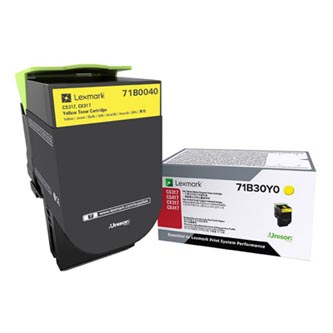 Obrazek Lexmark 71B0040 originální tonerová kazeta, barva náplně žlutá, výtěžnost cartridge 2300 stran