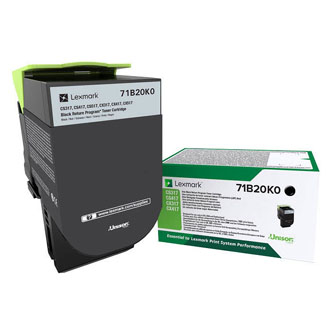 Obrazek Lexmark 71B20K0 originální tonerová kazeta, barva náplně černá, výtěžnost cartridge 3000 stran