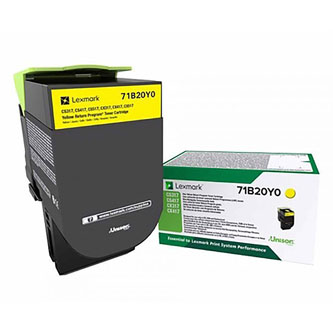 Obrazek Lexmark 71B20Y0 originální tonerová kazeta, barva náplně žlutá, výtěžnost cartridge 2300 stran