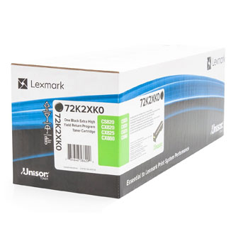 Obrazek Lexmark 72K2XK0 originální tonerová kazeta, barva náplně černá, výtěžnost cartridge 33000 stran