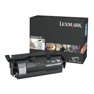 Obrazek Lexmark X654X31E originální tonerová kazeta, barva náplně černá, výtěžnost cartridge 36000 stran