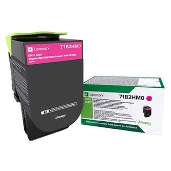 Obrazek Lexmark 71B2HM0 originální tonerová kazeta, barva náplně purpurová, výtěžnost cartridge 3500 stran