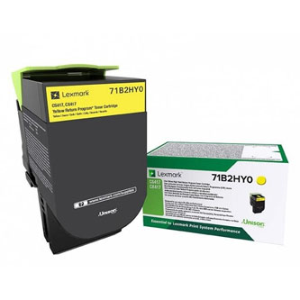 Obrazek Lexmark 71B2HY0 originální tonerová kazeta, barva náplně žlutá, výtěžnost cartridge 3500 stran