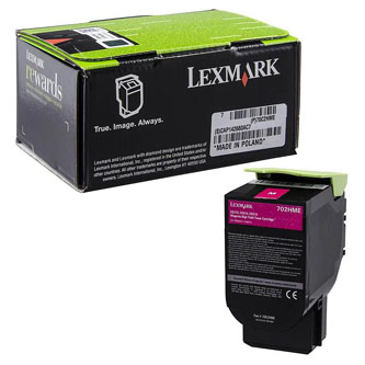 Obrazek Lexmark 70C2HME originální tonerová kazeta, barva náplně purpurová, výtěžnost cartridge 3000 stran