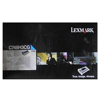 Obrazek Lexmark C748H3CG originální tonerová kazeta, barva náplně azurová, výtěžnost cartridge 10000 stran