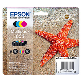 Obrazek Epson 603 C13T03U64010 originální inkoustová kazeta, barva náplně azurová/purpurová/žlutá/černá