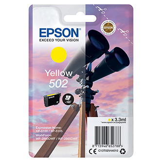 Obrazek Epson 502 C13T02V44020 originální inkoustová kazeta, barva náplně žlutá, výtěžnost cartridge 165 stran