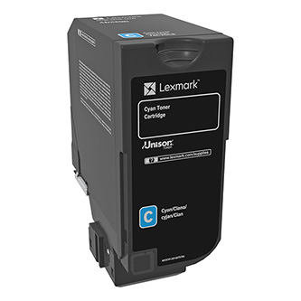 Obrazek Lexmark 74C0S20 originální tonerová kazeta, barva náplně azurová, výtěžnost cartridge 7000 stran
