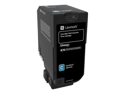 Obrazek Lexmark 74C2HCE originální tonerová kazeta, barva náplně azurová, výtěžnost cartridge 12000 stran